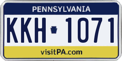 PA license plate KKH1071