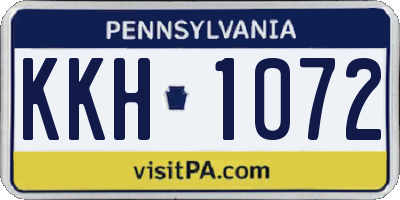 PA license plate KKH1072