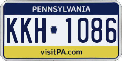 PA license plate KKH1086