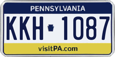 PA license plate KKH1087