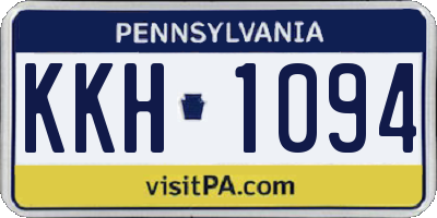 PA license plate KKH1094