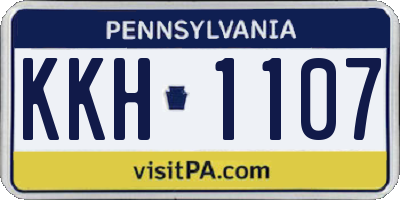 PA license plate KKH1107