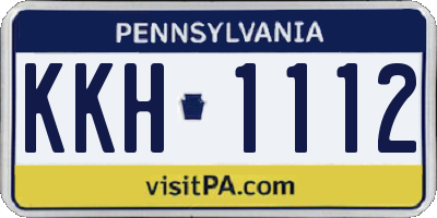 PA license plate KKH1112