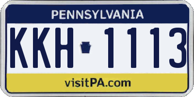 PA license plate KKH1113