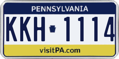PA license plate KKH1114