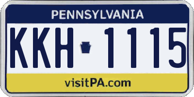 PA license plate KKH1115