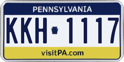 PA license plate KKH1117