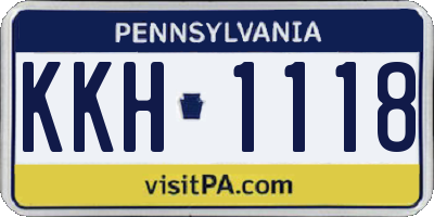 PA license plate KKH1118