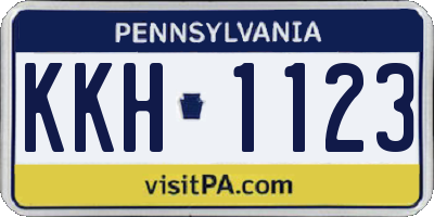 PA license plate KKH1123
