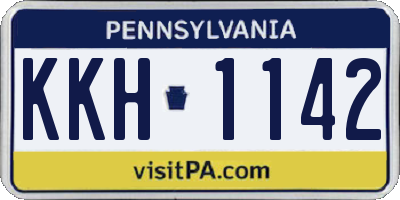 PA license plate KKH1142