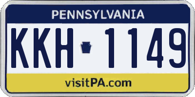 PA license plate KKH1149