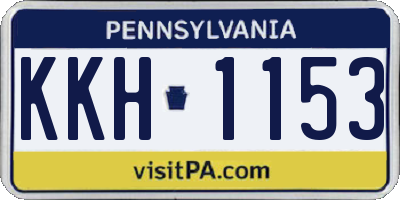 PA license plate KKH1153