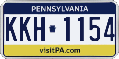 PA license plate KKH1154