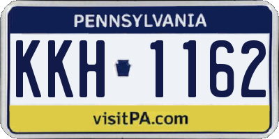 PA license plate KKH1162