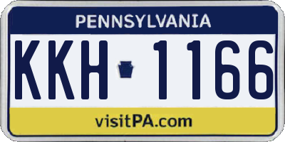 PA license plate KKH1166