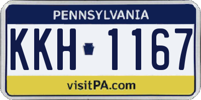 PA license plate KKH1167