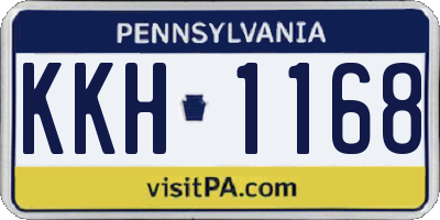 PA license plate KKH1168