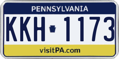 PA license plate KKH1173
