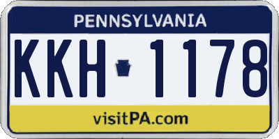 PA license plate KKH1178