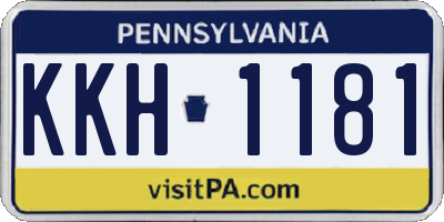 PA license plate KKH1181