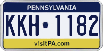 PA license plate KKH1182