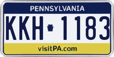 PA license plate KKH1183