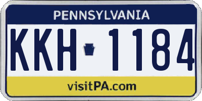 PA license plate KKH1184