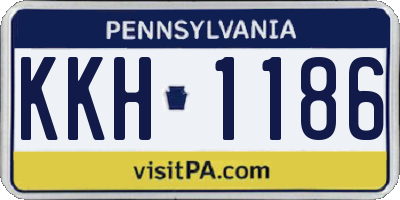 PA license plate KKH1186