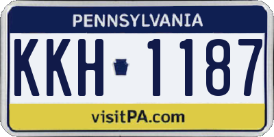 PA license plate KKH1187