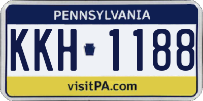 PA license plate KKH1188