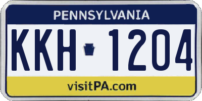 PA license plate KKH1204