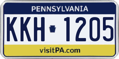 PA license plate KKH1205