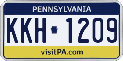 PA license plate KKH1209