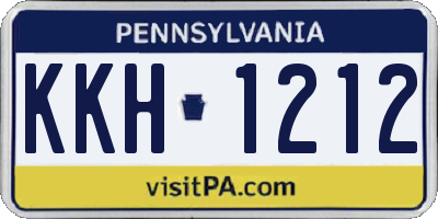 PA license plate KKH1212