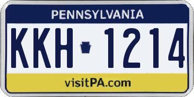 PA license plate KKH1214