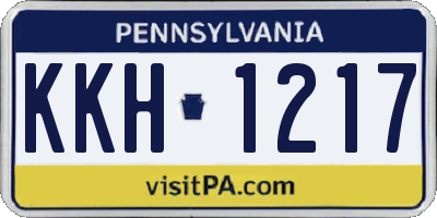 PA license plate KKH1217