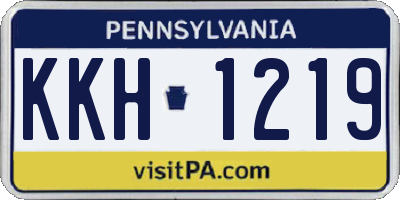 PA license plate KKH1219