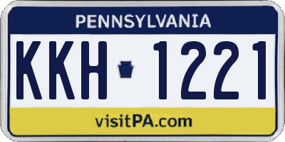 PA license plate KKH1221