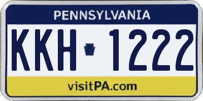 PA license plate KKH1222