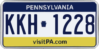 PA license plate KKH1228