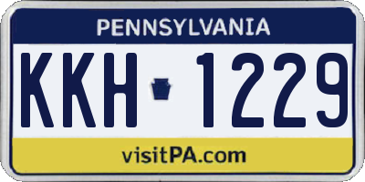 PA license plate KKH1229