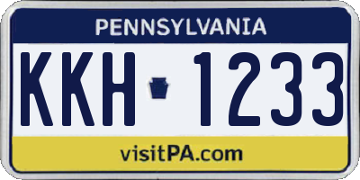 PA license plate KKH1233
