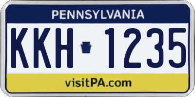 PA license plate KKH1235