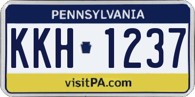 PA license plate KKH1237