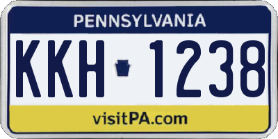 PA license plate KKH1238
