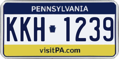 PA license plate KKH1239