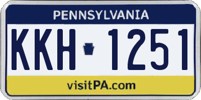 PA license plate KKH1251