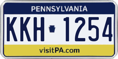 PA license plate KKH1254