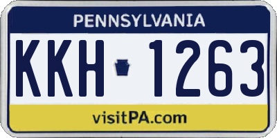PA license plate KKH1263