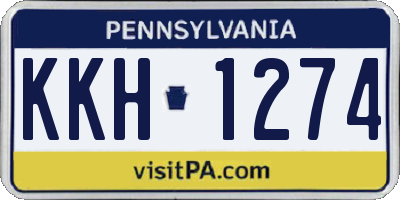 PA license plate KKH1274